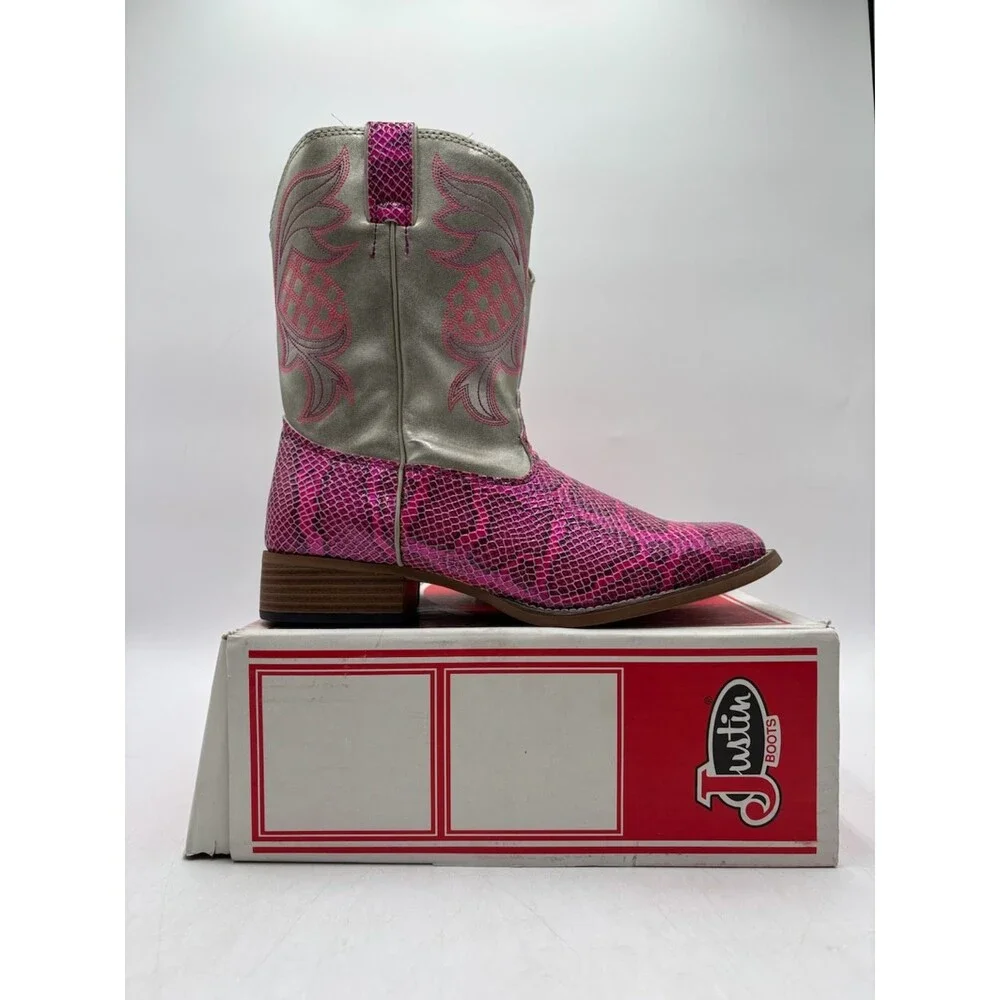 Justin 382JR SNAKE Girls NEW Western Cowgirl Boot Pink Multiple Sizes